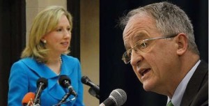 Del. Barbara Comstock and Del. Bob Marshall, sitting legislators campaigning for the 10th District Congressional Nomination