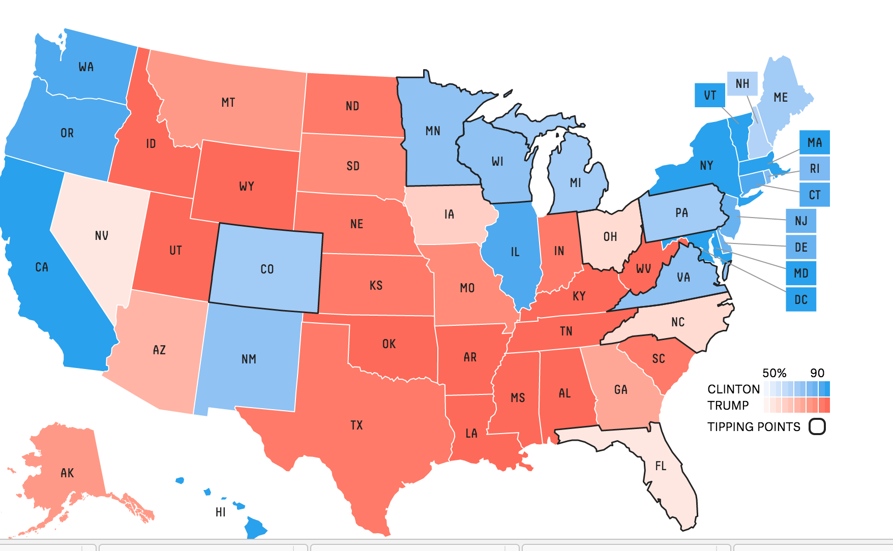 Maryland Now the Bluest of Blue States, Alabama the Reddest of the Red
