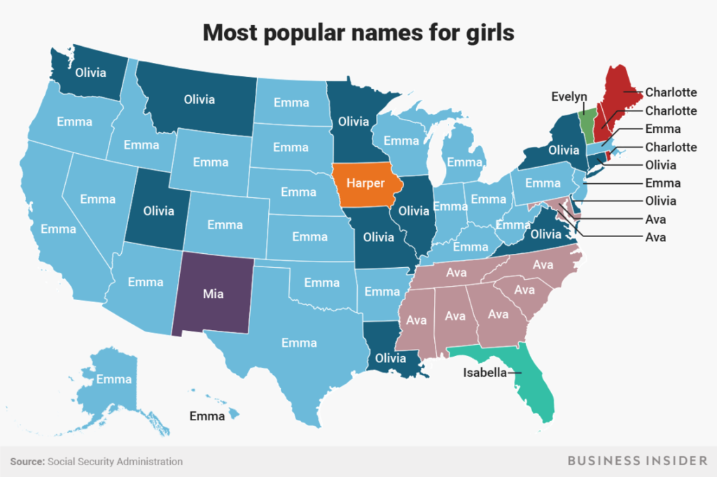 Most popular baby names 2017 The Bull Elephant