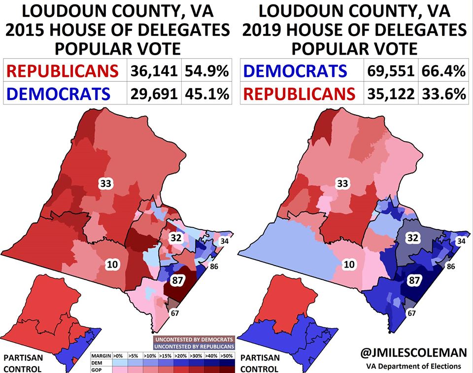 Loudoun County Delegate maps 2015 and 2019 The Bull Elephant