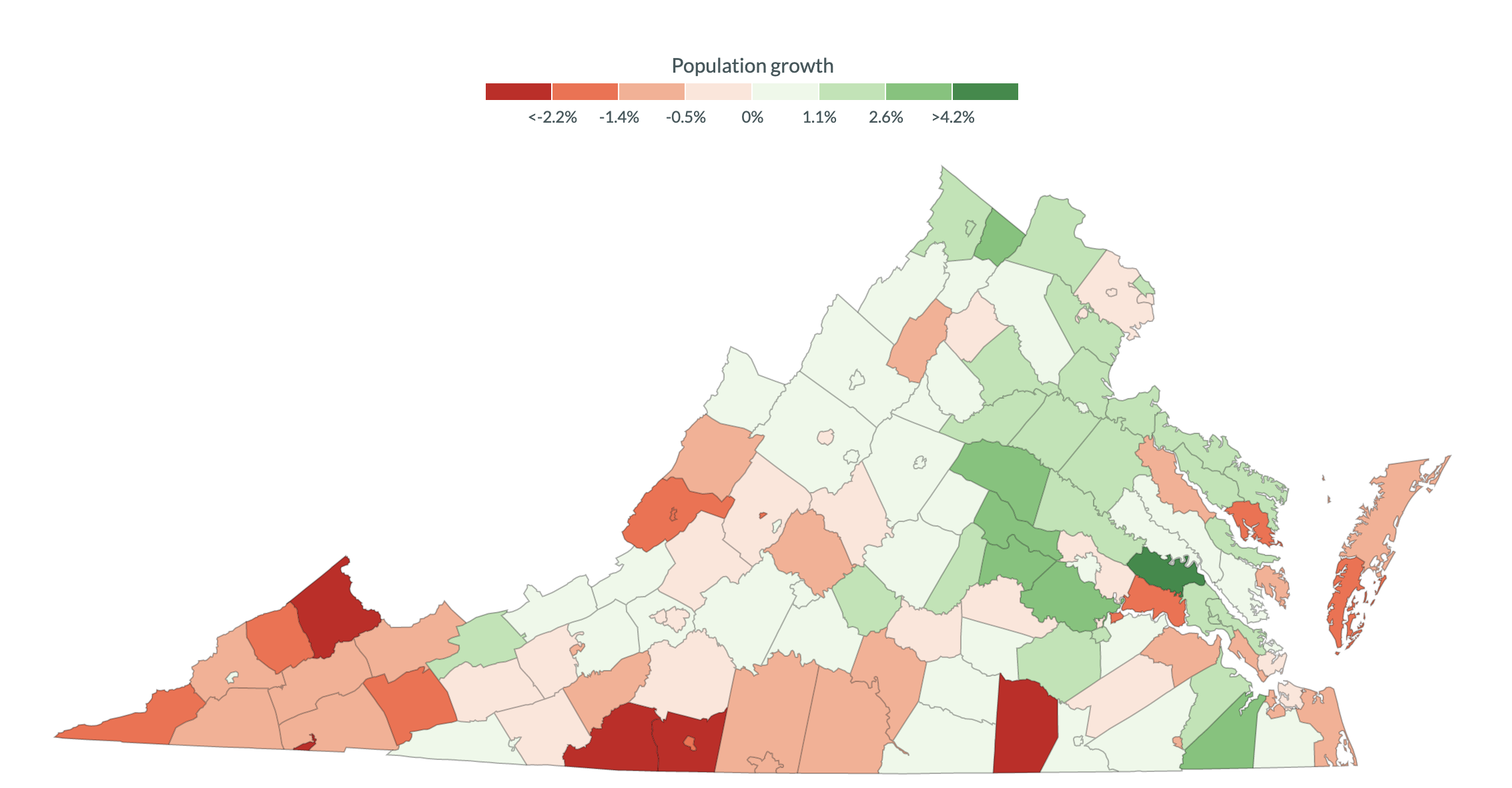 Virginias Uneven Population Growth The Bull Elephant